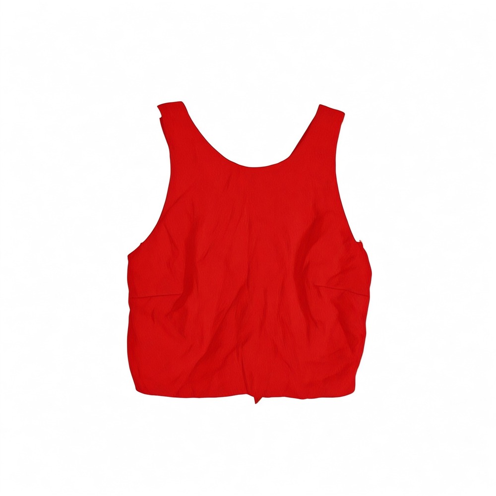 City Studio Red Open Back Tie Crop Top Size 7 Vibrant Resort Summer Chic NWT